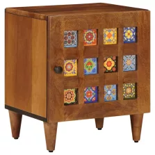   vidaXL Éjjeliszekrény Barna 40 x 33,5 x 46 cm Tömör Mangófát