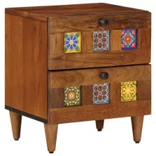   vidaXL Éjjeliszekrény fiókkal Barna 40 x 33 x 46 cm Tömör Mangófát