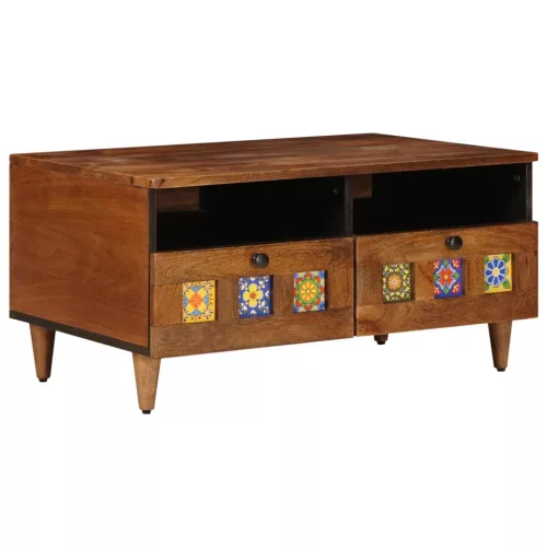 vidaXL TV szekrény fiókkal Dió 70 x 33 x 46 cm Tömör Mangófát