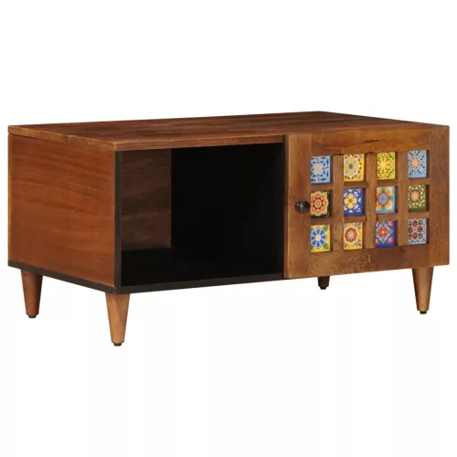 vidaXL Dohányzóasztal Barna 80 x 50 x 40 cm Tömör Mangófát