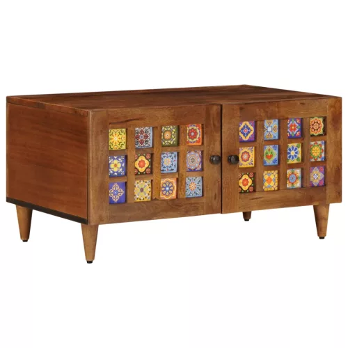 vidaXL Dohányzóasztal Barna 80 x 50 x 40 cm Tömör Mangófát