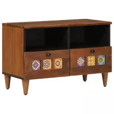   vidaXL Dohányzóasztal fiókkal Barna 80 x 54 x 40 cm Tömör Mangófát