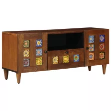   vidaXL TV szekrény fiókkal Dió 105 x 33,5 x 46 cm Tömör Mangófát