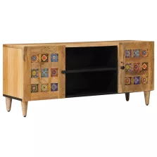   vidaXL TV szekrény Természetes 105 x 33,5 x 46 cm Tömör Mangófát