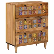 vidaXL Széf Természetes 60 x 33 x 75 cm Tömör Mangófát