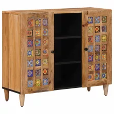   vidaXL Széf polcokkal Természetes 90 x 33,5 x 75 cm Tömör Mangófát