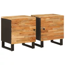   vidaXL Éjjeliszekrény 2 pcs Barna 40 x 33,5 x 46 cm Tömör Mangófát