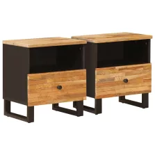  vidaXL Ágytároló szekrény 2 pcs Barna 40 x 33 x 46 cm Tömör Mangófát