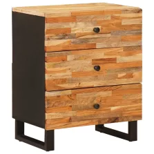   vidaXL Ágytároló szekrény fiókkal Barna 58 x 36 x 22 cm Tömör Mangófát