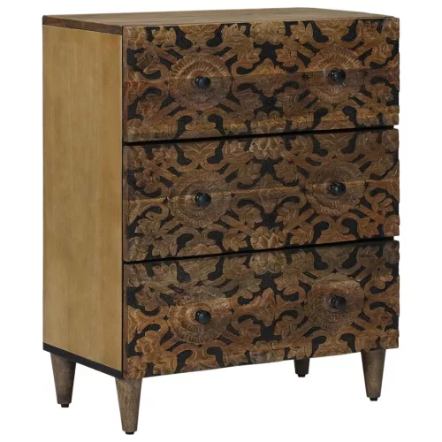 vidaXL Tároló Szekrény Barna 60 x 33,5 x 75 cm Tömör Mangófát