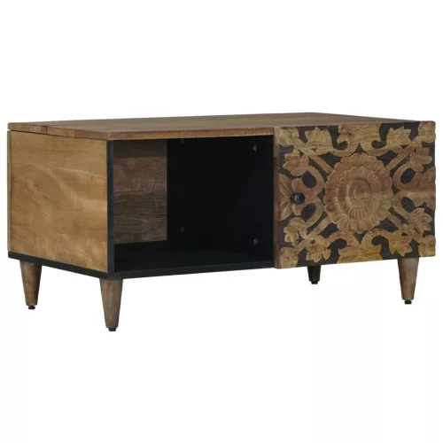vidaXL Dohányzóasztal Barna 80 x 50 x 40 cm Tömör Mangófát