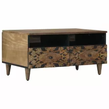  vidaXL Dohányzóasztal fiókkal Barna 80 x 54 x 40 cm Tömör Mangófát