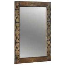  vidaXL Fali tükör Walnut barna 70 x 50 cm Szerelt fa és Üveg