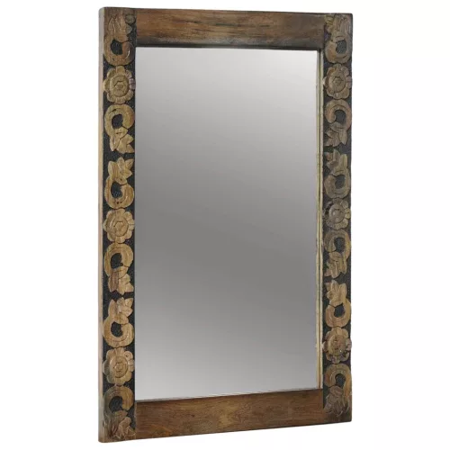 vidaXL Fali tükör Walnut barna 70 x 50 cm Szerelt fa és Üveg