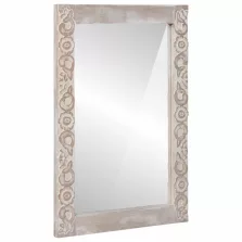   vidaXL Fürdőszobai tükör Fehér 70 x 50 x 2,5 cm Tömör Mangófát