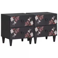   vidaXL Éjjeli asztal 2 pcs Barna 40 x 33,5 x 46 cm Tömör Mangófát