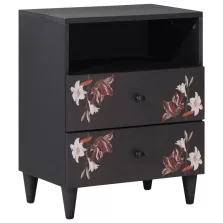   vidaXL Éjjeli asztal fiókkal Sokszínű 50 x 33 x 60 cm Tömör Mangófát