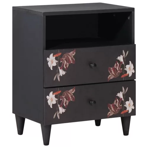 vidaXL Éjjeli asztal fiókkal Sokszínű 50 x 33 x 60 cm Tömör Mangófát