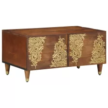   vidaXL Dohányzóasztal Méz barna 80 x 50 x 40 cm Tömör Mangófát