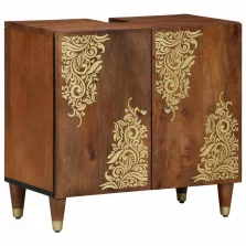   vidaXL Mosdókagyló szekrény Méz barna 62 x 33 x 58 cm Tömör Mangófát