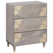   vidaXL Széf Szürke és Arany 60 x 33 x 75 cm Tömör Mangófát