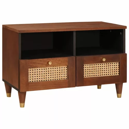 vidaXL TV szekrény fiókkal Barna 70 x 33,5 x 46 cm Tömör Mangófát