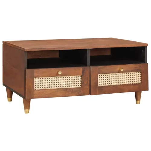 vidaXL Dohányzóasztal fiókkal 80 x 54 x 40 cm Tömör Mangófát