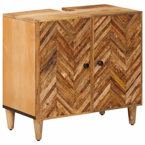 vidaXL Mosdókagyló szekrény Barna 62 x 33 x 58 cm Tömör Mangófát