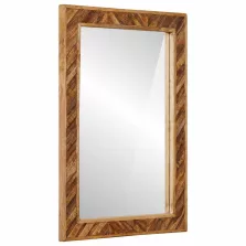   vidaXL Tükör Falra szerelhető tükörrel Barna 70 x 50 x 3 cm Üveg