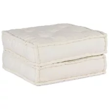 vidaXL krém szövet moduláris puff 70x70x36