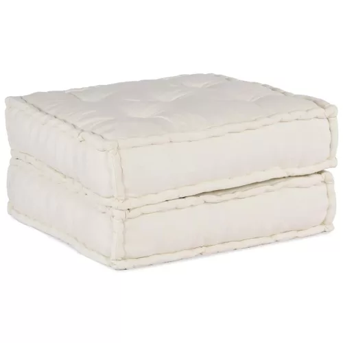 vidaXL krém szövet moduláris puff 70x70x36