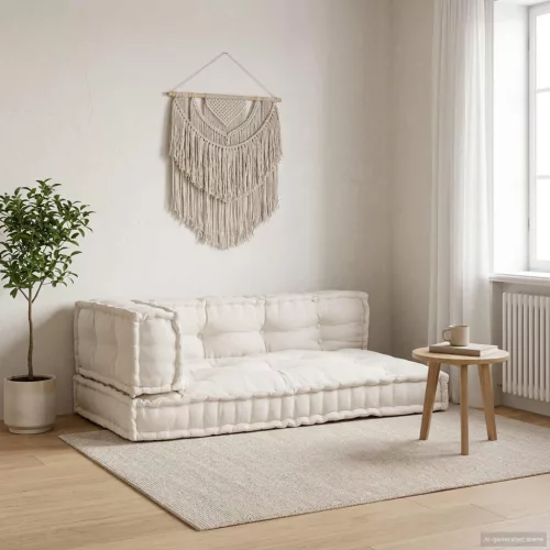 vidaXL Pallet Sofa Párna 3 pcs Krémszínű 120 x 80 x 34 cm Szövet