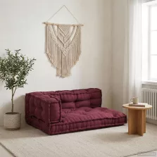   vidaXL Pallet Sofa Párna 3 pcs Bordó 120 x 80 x 38 cm Szövet