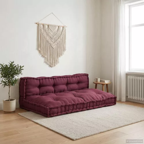 vidaXL Pallet Sofa Párna 2 pcs Bordó 120 x 80 x 38 cm Szövet