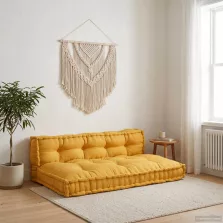   vidaXL Pallet Sofa Párna 2 pcs Sárga 120 x 80 x 38 cm Szövet
