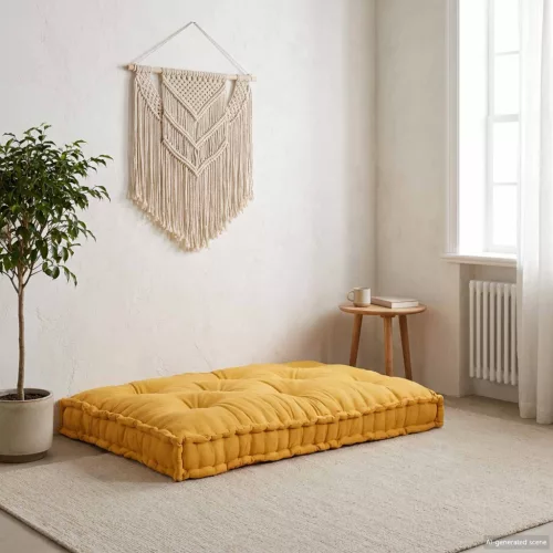vidaXL Pallet Sofa Párna Sárga 120 x 80 x 12 cm Szövet