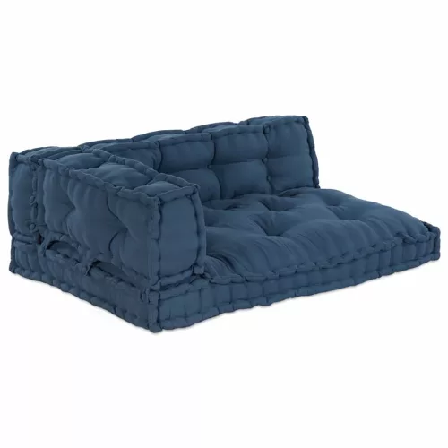 vidaXL Moduláris kanapé 3 pcs Indigó 120 x 80 x 38 cm szövet