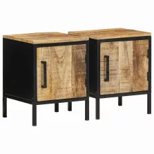   vidaXL Éjjeliszekrény 2 pcs Barna és fekete 30 x 30 x 40 cm