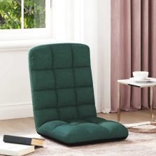   vidaXL sötétzöld szövet összecsukható padlószék 71x51x62 cm