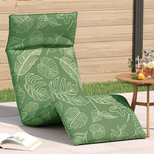 vidaXL oxford-szövet összecsukható napozóágy levélminta 175x54x8,5 cm