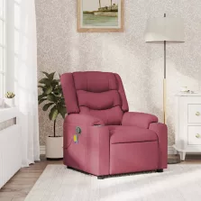vidaXL bordó dönthető szövet masszázsfotel