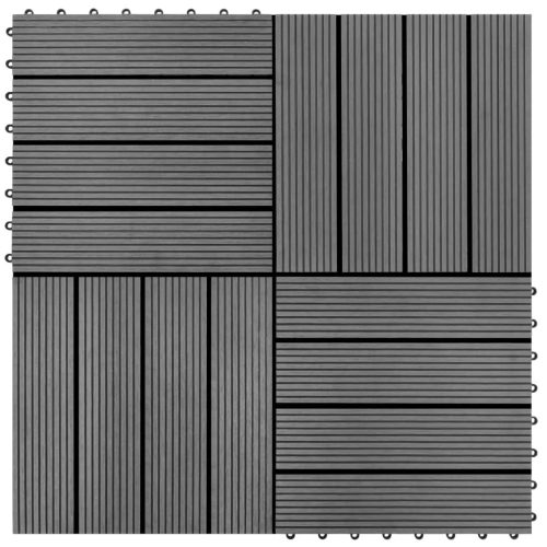 WPC Csempe 30x30cm 11pcs 1m2 Szürke