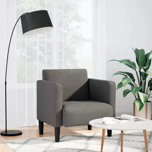 vidaXL világosszürke kordbársony szövet kanapészék karfás szék 54 cm