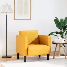   vidaXL világossárga kordbársony szövet kanapészék karfás szék 54 cm