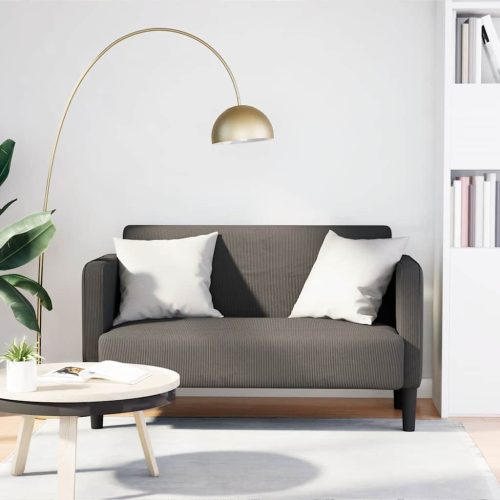 vidaXL világosszürke kordbársony szövet loveseat kanapé 109 cm