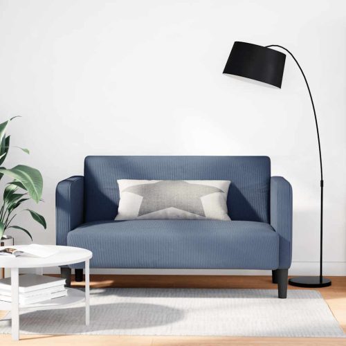 vidaXL kék kordbársony szövet loveseat kanapé 109 cm