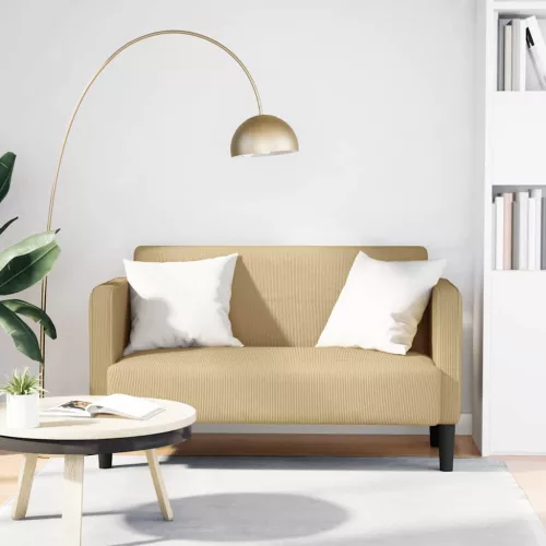 vidaXL szürke-zöld kordbársony szövet loveseat kanapé 109 cm