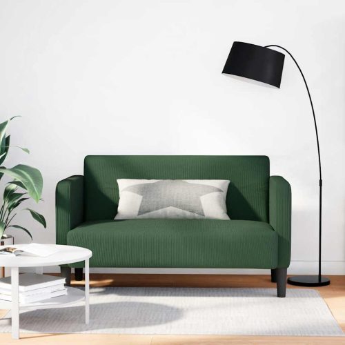 vidaXL dzsungel zöld kordbársony szövet loveseat kanapé 109 cm