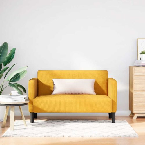 vidaXL világossárga kordbársony szövet loveseat kanapé 109 cm