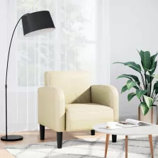 vidaXL krém műbőr kanapé szék karfával 54 cm